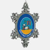 Maisy Ready für Bed Blue Pajamas Schneeflocken Zinn-Ornament (Links)