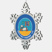 Maisy Ready für Bed Blue Pajamas Schneeflocken Zinn-Ornament (Rechts)