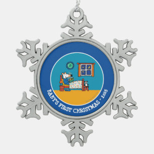 Maisy Ready für Bed Blue Pajamas Schneeflocken Zinn-Ornament