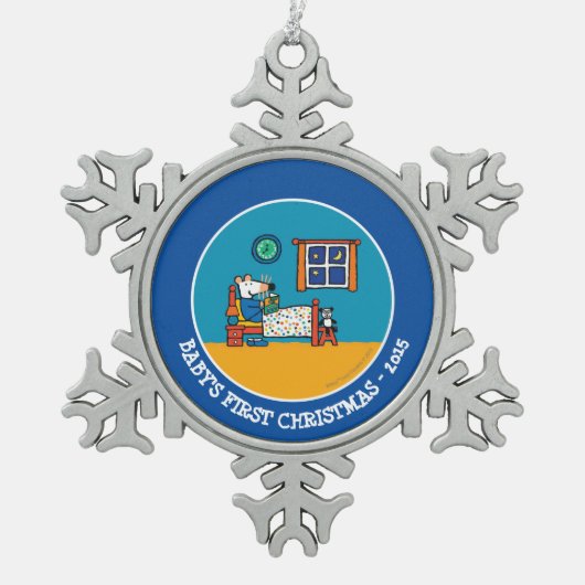 Maisy Ready für Bed Blue Pajamas Schneeflocken Zinn-Ornament (Vorderseite)