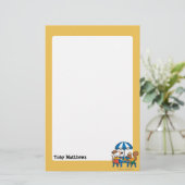 Maisy schreibt Postkarten unter blauen Regenschirm Briefpapier (Stehend Vorderseite)