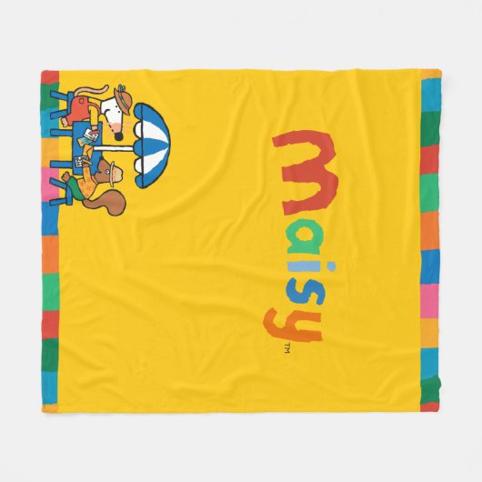 Maisy schreibt Postkarten unter blauen Regenschirm Fleecedecke (Vorderseite (Horizontal))