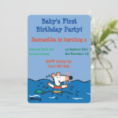 Maisy schwimmt am Geburtstag Einladung (Stehend Vorderseite)