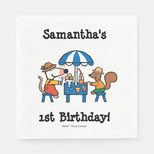 Maisy und Cyril Birthday Serviette (Vorderseite)