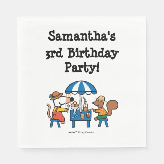 Maisy und Cyril Birthday Serviette (Vorderseite)