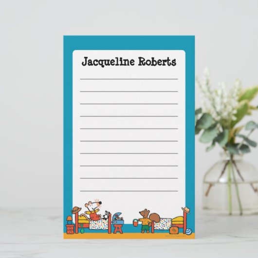 Maisy und Cyril gehen auf Ferien-Szene Briefpapier (Stehend Vorderseite)