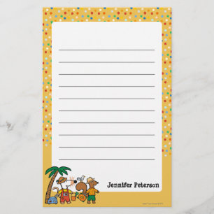 Maisy und Cyril mit Palme am Strand Briefpapier
