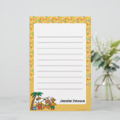 Maisy und Cyril mit Palme am Strand Briefpapier (Stehend Vorderseite)