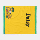 Maisy und Cyril mit Palme am Strand Fleecedecke (Vorderseite (Horizontal))