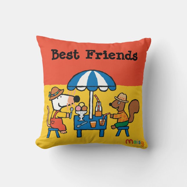 Maisy und Cyril Snacktime am Strand Kissen (Vorderseite)