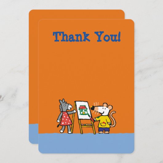 Maisy und Dotty Farbe an der Vorschule Dankeskarte (Vorne/Hinten)