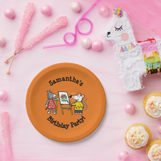 Maisy und Dotty Farbe an der Vorschule Pappteller (Party)