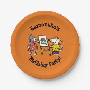 Maisy und Dotty Farbe an der Vorschule Pappteller