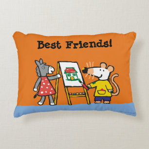 Maisy und Dotty Farbe an der Vorschule Zierkissen