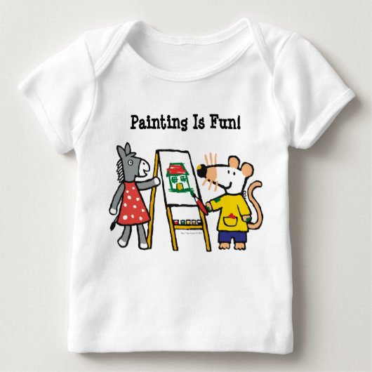 Maisy und Dotty Paint in der Vorschule Baby T-Shirt (Vorderseite)