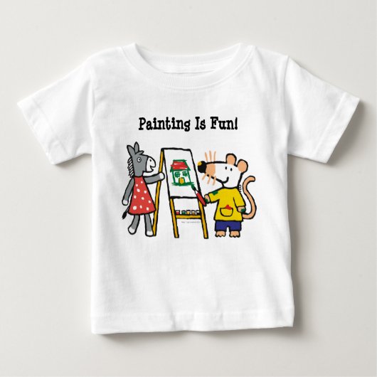 Maisy und Dotty Paint in der Vorschule Baby T-shirt (Vorderseite)