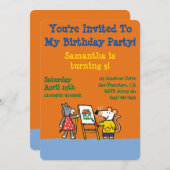 Maisy und Dotty Paint in der Vorschule Einladung (Vorne/Hinten)