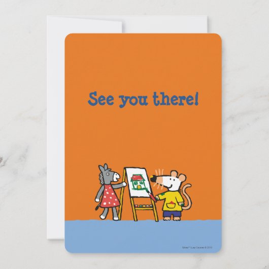 Maisy und Dotty Paint in der Vorschule Einladung (Rückseite)