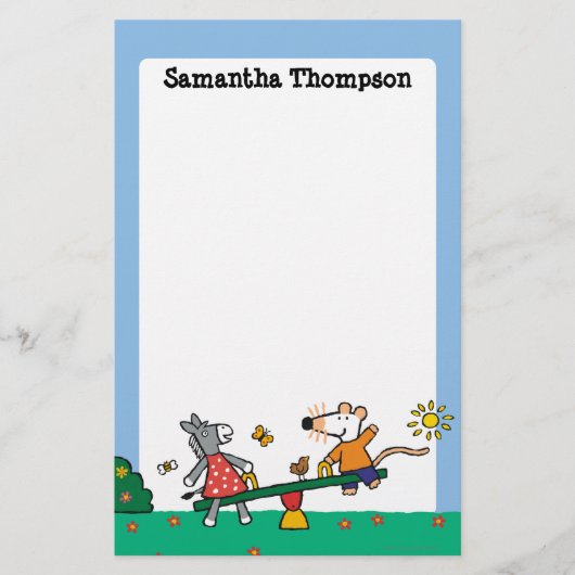 Maisy und Dotty Seesaw am Spielplatz Briefpapier (Vorderseite)