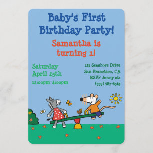 Maisy und Dotty Seesaw am Spielplatz Einladung