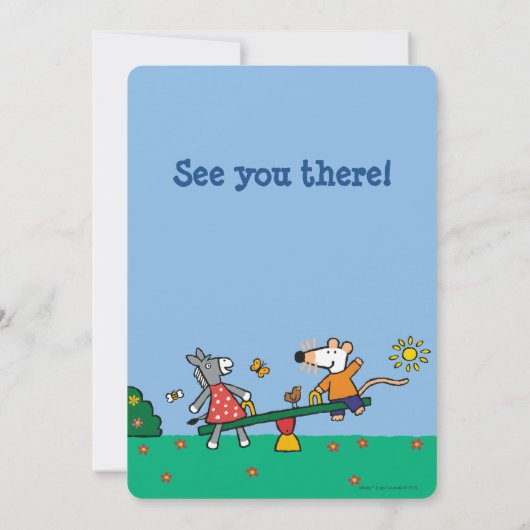 Maisy und Dotty Seesaw am Spielplatz Einladung (Rückseite)