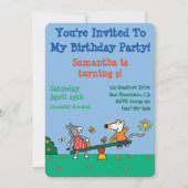 Maisy und Dotty Seesaw am Spielplatz Einladung (Vorderseite)