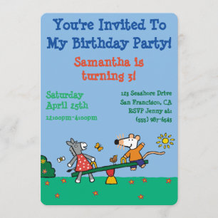 Maisy und Dotty Seesaw am Spielplatz Einladung