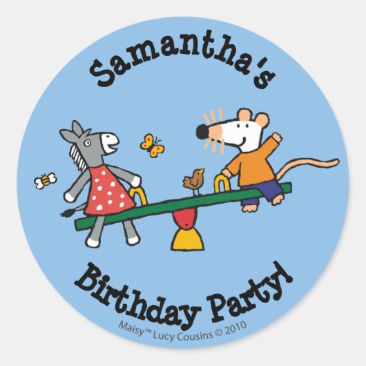 Maisy und Dotty Seesaw am Spielplatz Runder Aufkleber (Vorderseite)