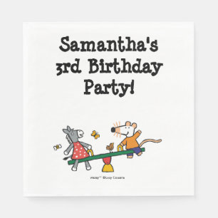 Maisy und Dotty Seesaw am Spielplatz Serviette