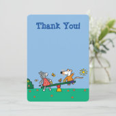 Maisy und Dotty ständiges Schwanken am Spielplatz Dankeskarte (Stehend Vorderseite)