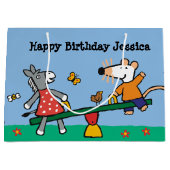 Maisy und Dotty ständiges Schwanken am Spielplatz Große Geschenktüte (Vorderseite)