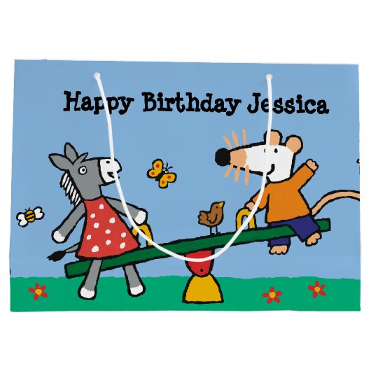 Maisy und Dotty ständiges Schwanken am Spielplatz Große Geschenktüte (Rückseite)