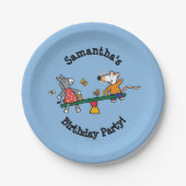 Maisy und Dotty ständiges Schwanken am Spielplatz Pappteller (Vorderseite)