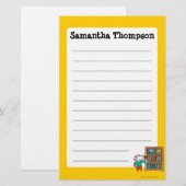 Maisy und ein Bücherregal der Bücher Briefpapier (Vorne/Hinten)