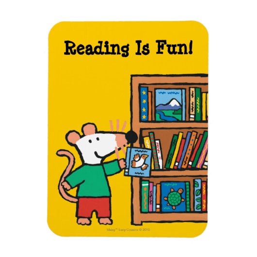 Maisy und ein Bücherregal Magnet (Vertikal)