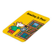 Maisy und ein Bücherregal Magnet (Linke Seite)