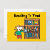 Maisy und ein Bücherregal Postkarte (Vorne/Hinten)
