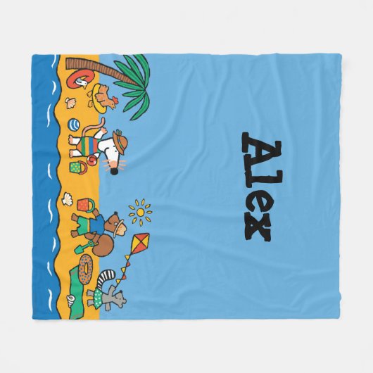 Maisy und Freunde am Strand Fleecedecke (Vorderseite (Horizontal))