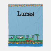 Maisy und Freunde fahren mit grünem Zug Fleecedecke (Vorderseite)