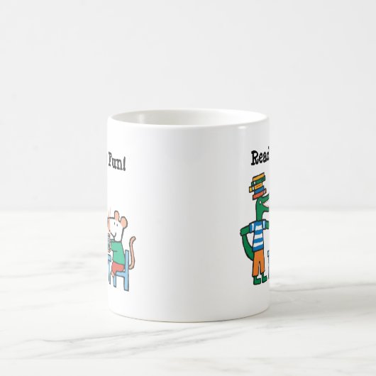 Maisy und Freunde genießen die Bibliothek Kaffeetasse (Mittel)