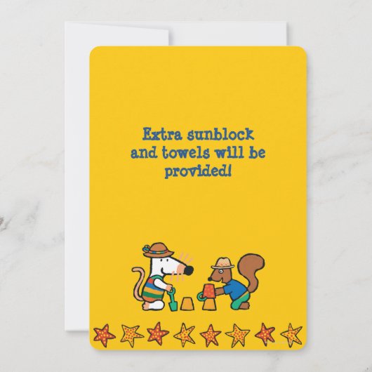 Maisy und Freunde zum Geburtstag Einladung (Rückseite)