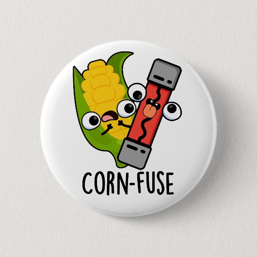 Maiszauber Funny Confused Pun Button (Vorderseite)