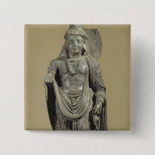 Maitreya, Gandhara (grauer Schiefer) Button
