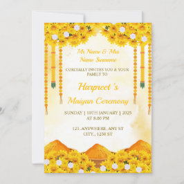 Maiyan Ceremony Invitation Card, Haldi Card Einladung