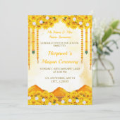 Maiyan Ceremony Invitation Card, Haldi Card Einladung (Stehend Vorderseite)