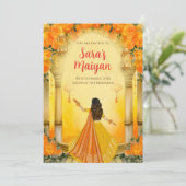 Maiyan Einladungen & Haldi lädt Digital ein (Stehend Vorderseite)