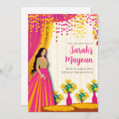 Maiyan lädt & Haldi zu Haldi ein Einladung (Vorne/Hinten)