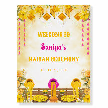 Maiyan Zeremony Welcome Sign, Haldi Sign