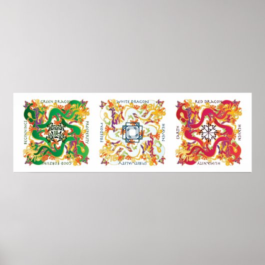 Maj Jongg Dragons Poster (Vorne)