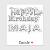 Maja Happy Birthday silver Aufkleber Sticker (Blatt)